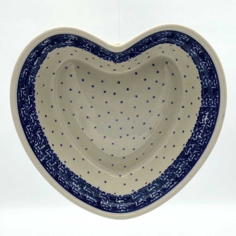 Heart Shaped Polish Pottery Bowl